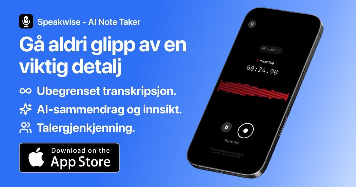 Beste notatskriving-iPhone-app med stemmeopptak 2026